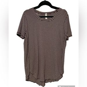 Lululemon Burgundy Striped Crew Shirt